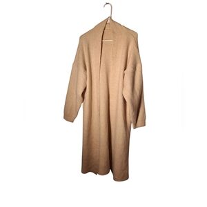 LONG Maxi Length Cardigan Sweater Oatmeal WARM & COZY Comfy Ladies MED / LARGE
